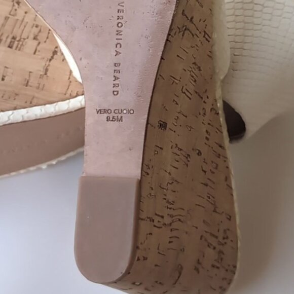 Veronica Beard Womens 9.5 DALI Python White 5" WEDGE SANDAL - Picture 7 of 9